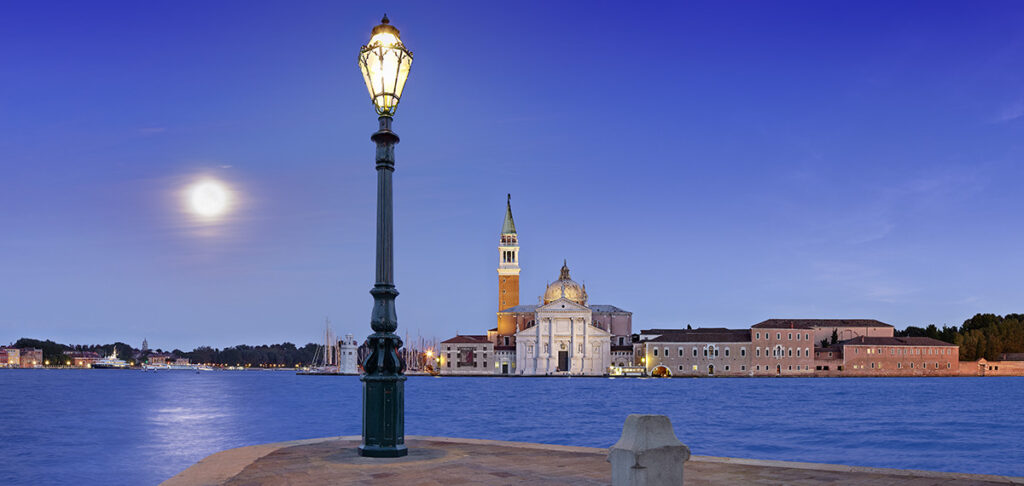 The island of San Giorgio from Punta della Dogana, Venice, Italy